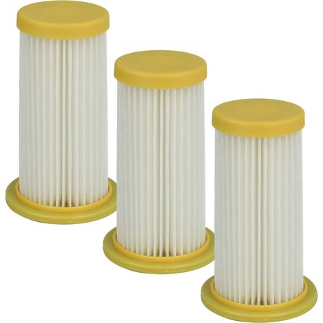 vhbw 3x filtro a pieghe piatte compatibile con Philips FC8280/01 HomeCare, FC8284/01 HomeCare, FC8282/01 1600W aspiratore - bianco / giallo