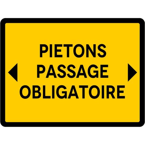 Signalisation de Travaux Temporaires Panneaux de Travaux Temporaires. Danger Chantier Temporaire - Piétons passage obligatoire - Panneau classique
