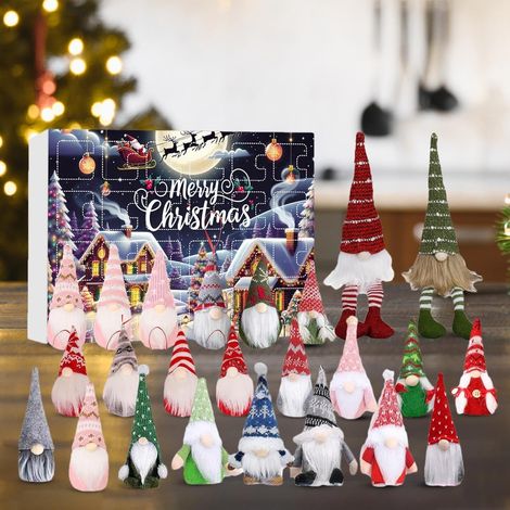 Calendrier de l'Avent Lutin de Noël 2024 avec 24 Poupées Lutins en Peluche à Collectionner, Compte à Rebours de 24 Jours pour Enfants, Cadeau de Noël pour Filles et Garçons (1/5)