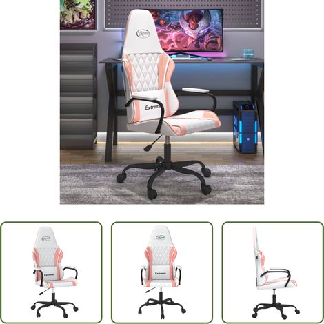 Gamingstuhl Kunstleder - Gaming-Stuhl Weiß und Rosa Kunstleder (1/5)