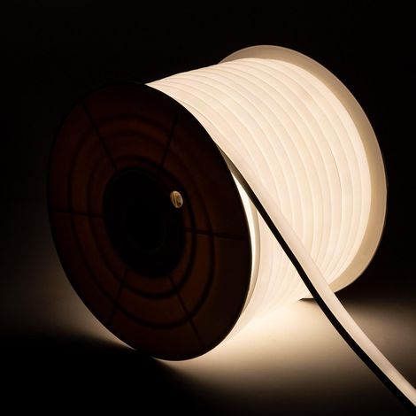 LED Streifenrolle Neon Dimmbar 220V 50m Neutralweiß Halbrund 180° 7.5W/m Schnitt 100cm IP67 Neutralweiß (1/5)