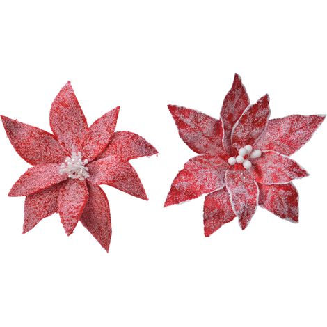 Fiori natale innevati assortiti Ø29 cm (1/3)