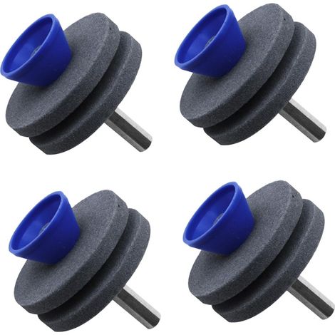 Affûteur de lame de tondeuse à gazon durable pour outils de jardin, perceuse électrique, double couche, 4 pièce (gris) (1/5)