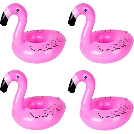 Set di 4 portabicchieri da piscina, accessorio per piscina, fenicottero gonfiabile, portabevande gonfiabile per piscina, bar galleggiante per piscina, supporto gonfiabile per nuoto, feste in spiaggia, (1/5)
