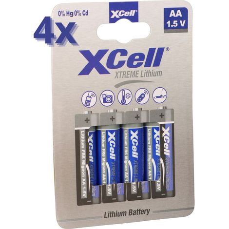 16x XTREME Lithium Batterie AA Mignon FR6 L91 XCell 4x 4er Blister (1/5)