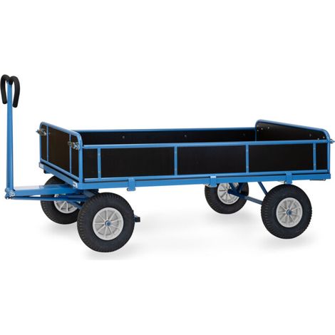 fetra Chariot à plateaux 6456P bleu avec surface de chargement 60 × 60 mm