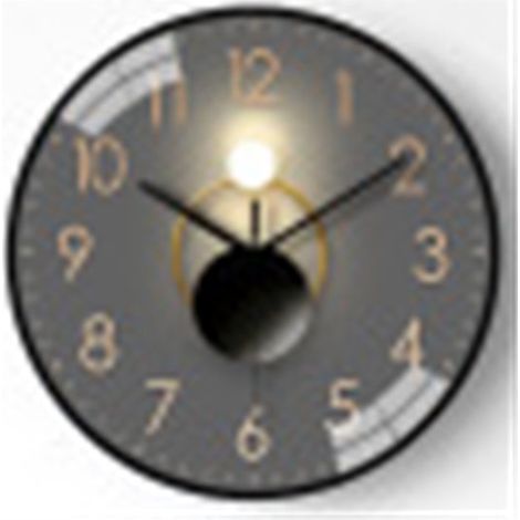Ynkkvre – Geräuschlose Wanduhr im Art-déco-Stil – Elegantes Design mit gewölbtem Glas – Analoge Wanduhr Ø 20 cm für Wohnzimmer, Schlafzimmer und Büro – Schwarz (1/5)