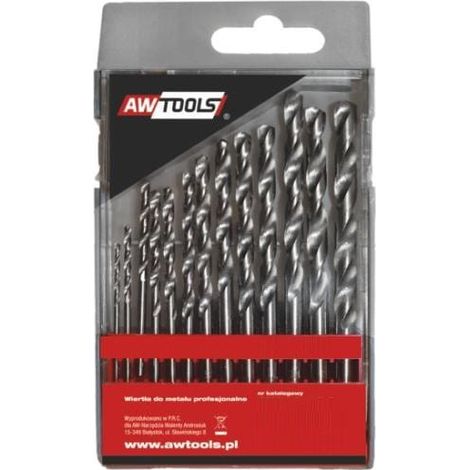 Juego de brocas para metal AWTOOLS HSSG, 13 piezas, 1565 mm