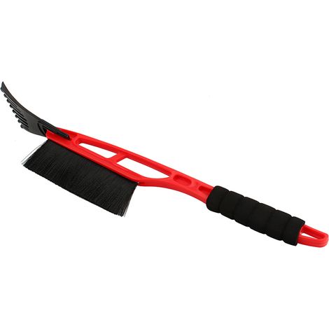 Grattoir à neige et brosse à neige robuste pour voiture, pelle de déneigement hiver, rouge (1/5)