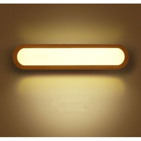 Applique a LED, applique da parete per camera da letto, applique a LED per interni, lampada da parete a LED in legno dimmerabile, per camera da letto, soggiorno, ufficio, corridoio, scale, bagno (45 c (1/4)