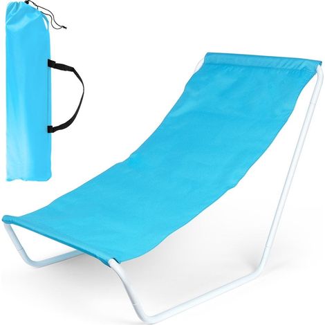 Chaise de plage pliante avec structure en metal et sac de transport