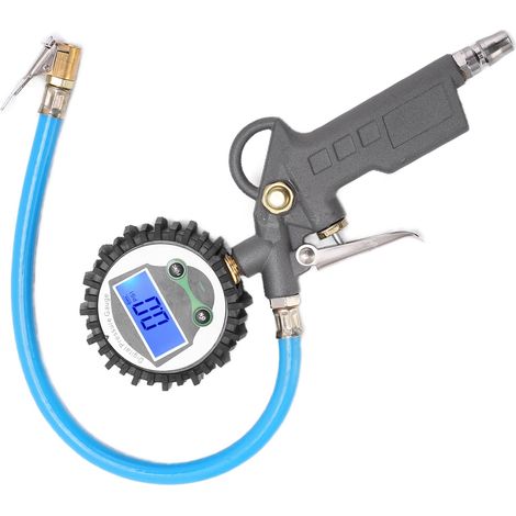 Manomètre numérique rétroéclairé pour gonfleur de pneus, 0-230 PSI, en alliage de zinc, outil pour compresseur d'air (1/5)