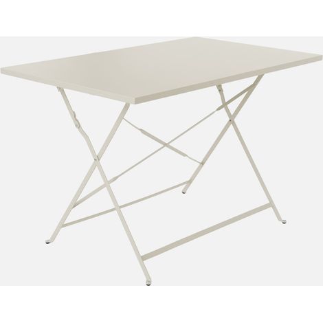 Tavolo da giardino pieghevole in acciaio, 4 posti, 110cm (1/5)
