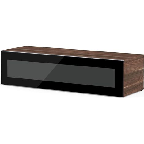 Meuble TV verre infrarouge et bois foncé Chicago 120cm