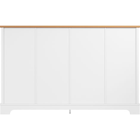 Credenza sideboard con 6 cassetti bianca e finitura legno 120 x 40 x 76 cm HOMVRA (1/5)