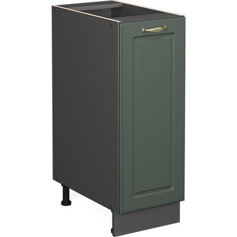 Küchenschränke Fame-Line, Grün-Gold Landhaus, 30 cm ohne Arbeitsplatte, Vicco