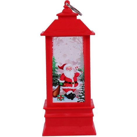 Lanterne décorative sur le thème de Noël, adorable veilleuse, lampe LED de bureau raffinée pour la maison et la chambre (grand Père Noël rouge sans piles)-L-Red