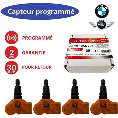 4x TPMS Sensors 433 MHz programmed for BMW & MINI (E90, F10, F25, E84, R56...) (1/5)