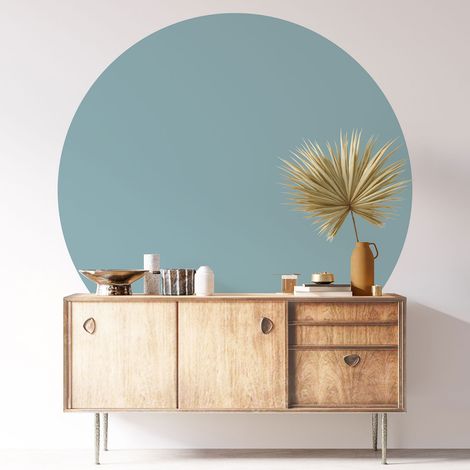 Sticker mural rond / cercle - Couleur Tendance - Diamètre 30 cm - Adhésif + Protection MATE (1/3)