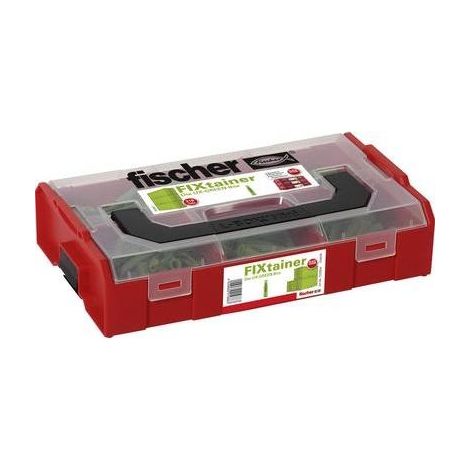 Caja de almacenamiento fischer FixTainer verde 26 cm profundidad