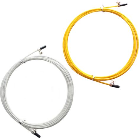 Cable De Rechange Pour Corde À Sauter - Acier Inoxydable Revêtu Nylon - Compatible Avec La Plupart Des Cordes À Sauter - 2 Pièces (1/5)