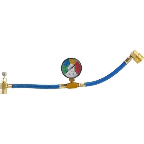 Kit de tuyau de charge de réfrigérant R134A pour climatisation automobile avec manomètre, kit de mesure de recharge 1/2 pour climatisation. (1/5)