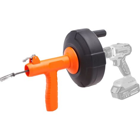 Déboucheur, Longueur de câble de 25 pieds, Compatible avec les perceuses électriques, Construction en acier flexible, Poignée antidérapante, Efficace pour déboucher les obstructions (1/5)