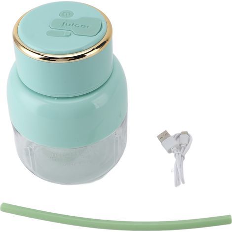 Mélangeur Portable, capacité de 800ml, tasse de jus électrique, presse-agrumes Rechargeable par USB pour la maison, le Sport, le bureau, le Camping, vert (1/5)