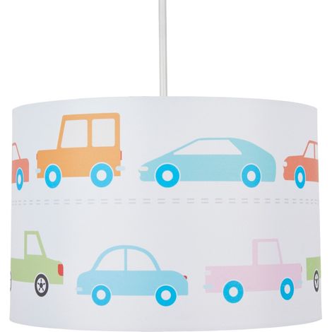 Litecraft Glow Light Shade 30 cm Easy Fit Cartoon Car Lampshade - Multi Coloured (1/5)