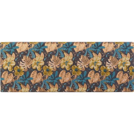 Tête de lit florale fait main pour chambre cosy - Motifs tropicaux sur fond marron (1/4)
