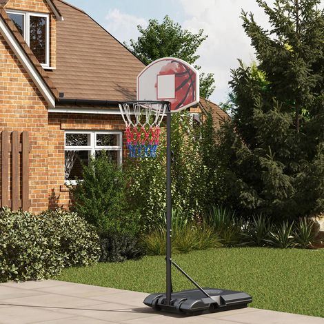 Verstellbarer Basketballkorb auf Ständer 179-209 cm mit Rollen, schwarz HAVRYA (1/5)