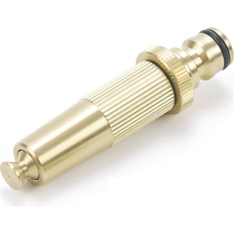Rehau Premium Gartenspritze - stufenlos verstellbare Wasserspritze, Schlauch Spritze mit Click-System, Messing (1/2)