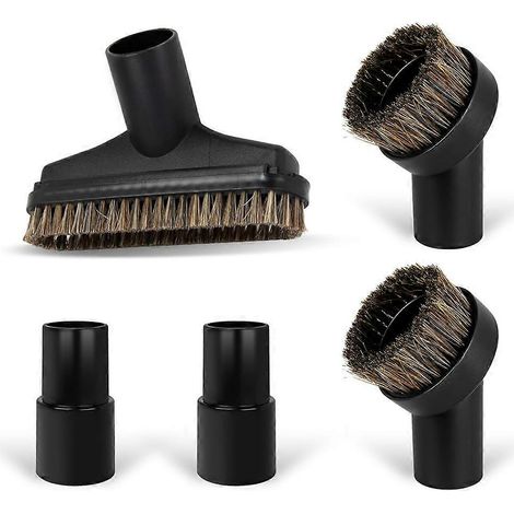 Ensemble d'accessoires pour aspirateur avec brosse en crin de cheval - Accessoires ronds pour aspirateur - Brosse pour sols - Adaptateur 1 1/4 pouce inclus (1/5)