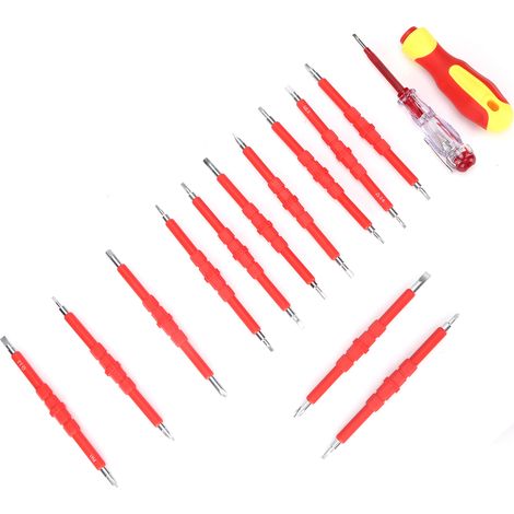 Kit Tournevis Embouts Magnétiques Isolés Double Embout Formes Spéciales Outils Quincaillerie (1/5)
