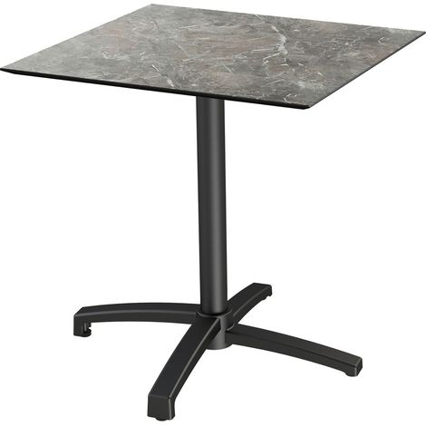 Table de bistrot X Cross avec piètement noir + plateau HPL 70x70 cm - Veba (1/5)