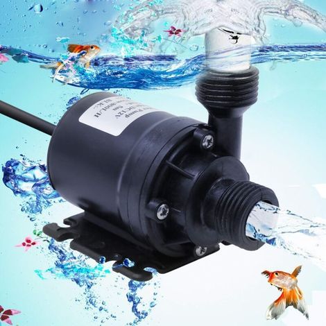 Pompe à eau submersible 800 L/h 5 m CC 12 V, pompe amphibie pour bassins, aquariums, fontaines solaires et piscines, circulation d'eau (1/4)