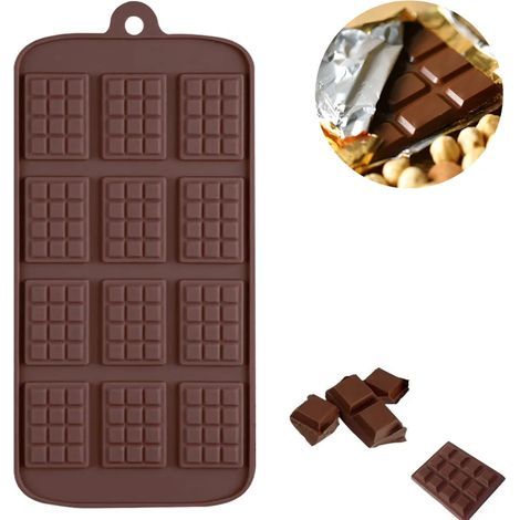 Silikonform für 12 Schokoladentafeln, Schokoladendekorationen, Pralinen, Hundeleckerlis, Bonbons, Kuchen, Geschenkideen (1/5)