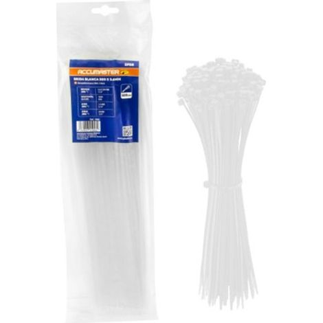 Bolsas Bridas Nylon Blanco 100uds 4.8x300mm  Resistentes -40ºC a +80ºC