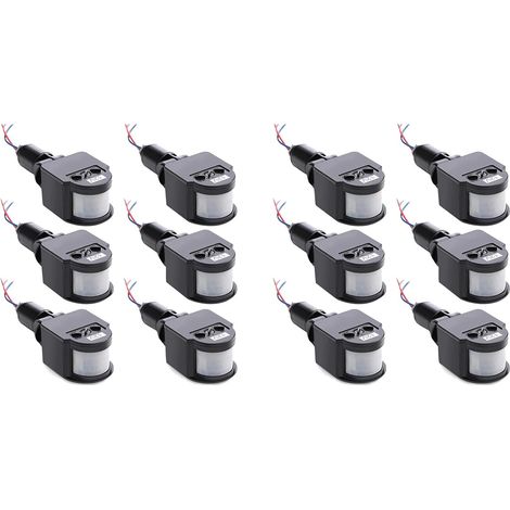 12x Capteur de Mouvement 12V Capteur Pir Capteur Infrarouge Automatique DéTecteur de Mouvement Interrupteur ExtéRieur Pir pour Mur IntéRieur ExtéRieur (1/5)