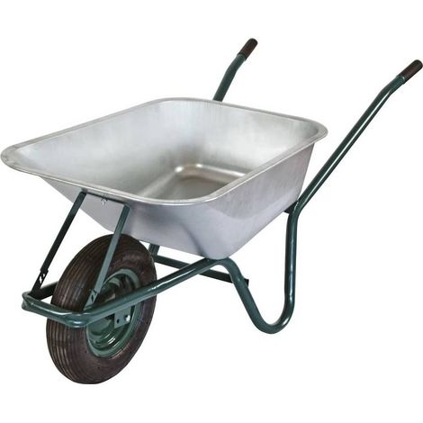 Carriola in Acciaio Zincato 100 Lt Portata 100 Kg e Ruota Pneumatica Verdelook (1/5)