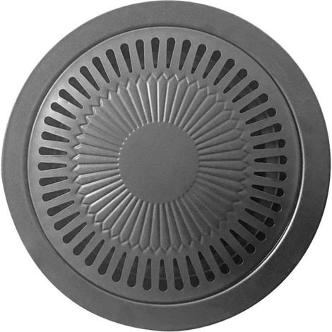 Planche barbecue coréenne 32cm, antiadhésive, ronde, avec bac à huile, pour intérieur et extérieur (1/5)