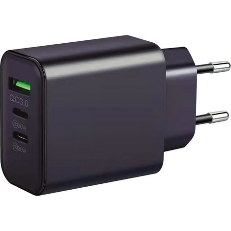 Cargador 230V a 3 USB: 1xQC3.0 + 2xTipo C (1/5)