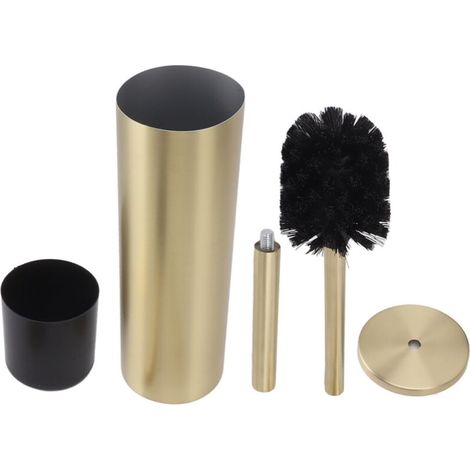 WC-Bürsten-Set aus goldenem Edelstahl mit zylindrischem Halter für das Badezimmer