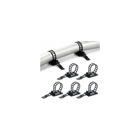 Lot de 100 serrecâbles autoadhésifs en nylon, clips de câbles réglables pour la gestion des câbles