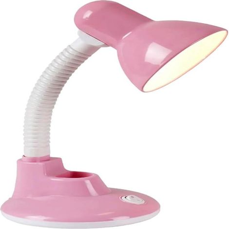 Lampe de bureau Flexo rose pâle, en métal, design élégant, pour la lecture et le travail, compatible E27 (1/5)