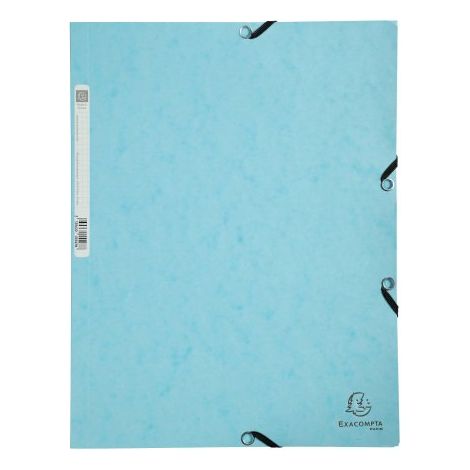 Chemise à élastique 3 rabats - A4 - Bleu pastel - Exacompta