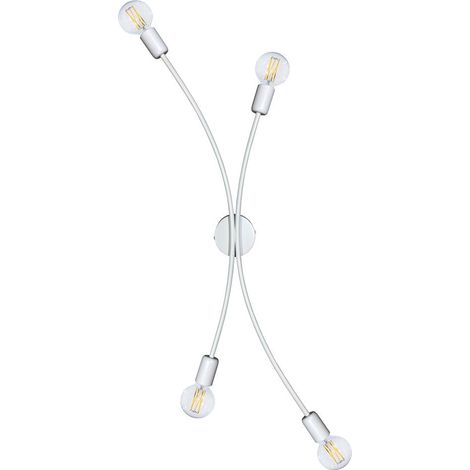 Plafoniera 4 luci montatura verniciata bianco 97x19xh32 cm (1/4)