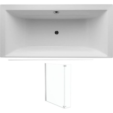 Baignoire droite 170 x 80 JACOB DELAFON Evok, deux places + pare bain (1/5)