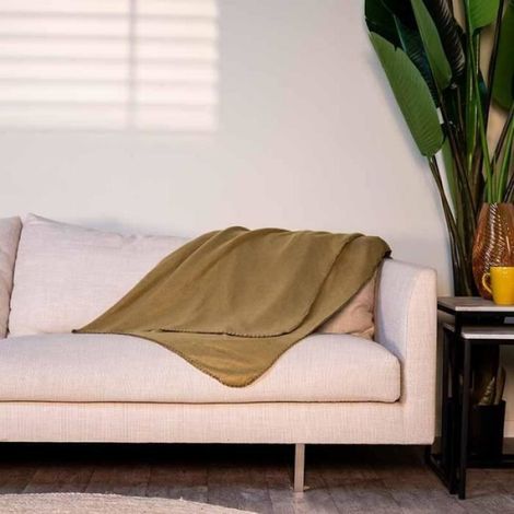 Couverture - Polaire - 170 x 130 cm - Vert - Pour Intérieur Extérieur - 1 Pièce (1/4)