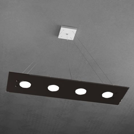Sospensione Moderna Rettangolare Path Vetro Marrone 4 Luci Gx53 (1/3)